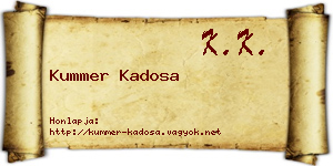 Kummer Kadosa névjegykártya